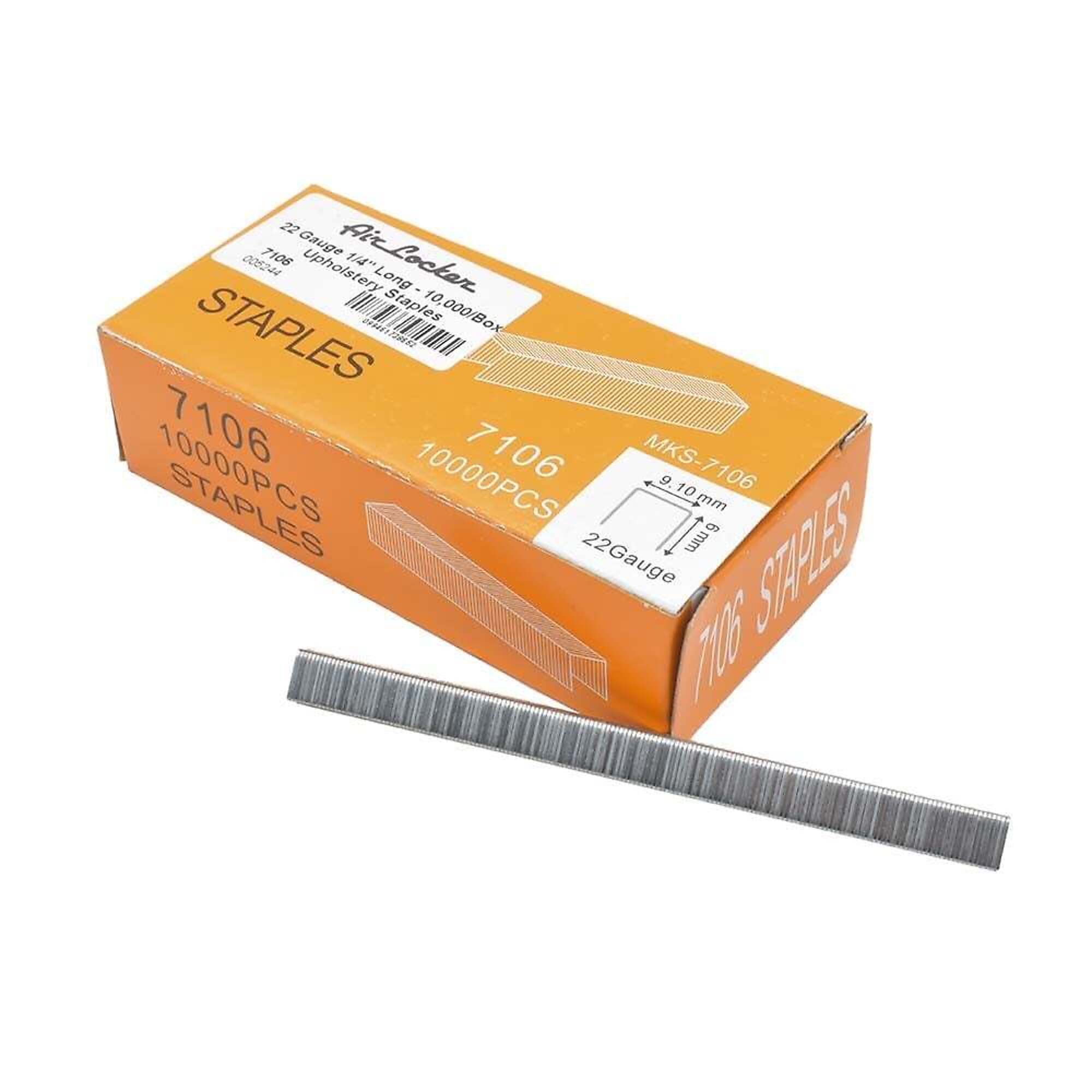 Air Locker 7106 Staples 22 Gauge Upholstery 1/4 Inch Length Fits Senco / Bostitch Staplers - 10,000/pk
